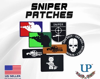 Rubber PVC Sniper Velcro Patches, Special Ops Patch, Velcro Patches, Sharp Shooter Patches, Tactical Patches for Jackets, T-Shirts or Masks