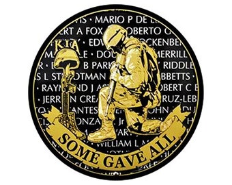 12'' KIA Aluminum Round Sign / Wall Decor / Wall Hanging, Some Gave All Circle Sign, America Remembers Killed in Action KIA Wall Decoration