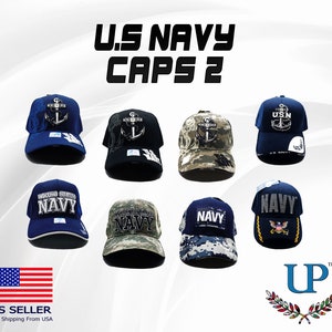 Officially Licensed US Navy Anchor Caps, US Navy Anchor Hats, USN Cap, Anchor Cap, Navy Hat, Embroidered Navy Anchor, Camouflage Navy Cap