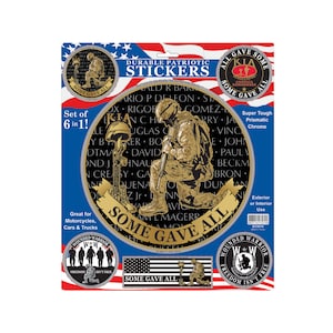 Some Gave All KIA Durable Car Sticker Set of 6, Killed in Action Car Decal, KIA Bumper Sticker, Killed in Action Sticker, America Remembers