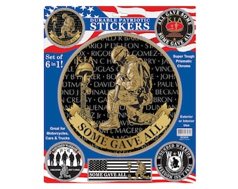Some Gave All KIA Durable Car Sticker Set of 6, Killed in Action Car Decal, KIA Bumper Sticker, Killed in Action Sticker, America Remembers