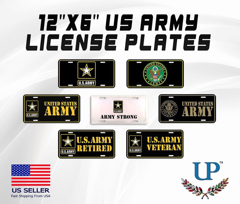 12''x6'' Aluminum US Army License Plates Army Etsy