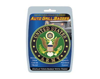 Officially Licensed U.S. Army Auto Grill Badge, US Army Mount-On Auto Emblem, Army Auto Grill Badge, US Army Seal Emblem for cars and trucks