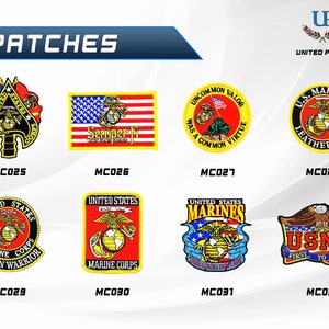Marine Corps Patches with Iron on and Velcro fastener backing, USMC, Retired and Veteran Patches, The Globe, US Marines Patches for clothes image 5