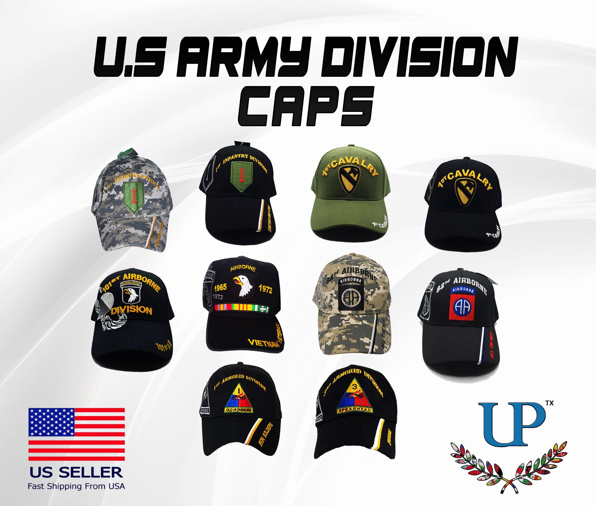 US Army Division Cap, 101st Airborne Division, 82nd Airborne Division ...