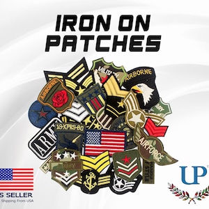 Basic Iron On Military Patches, Military Patch, Patch for Jackets, T-Shirts or Masks, Embroidered Clothes Patches, DIY Applique Patch