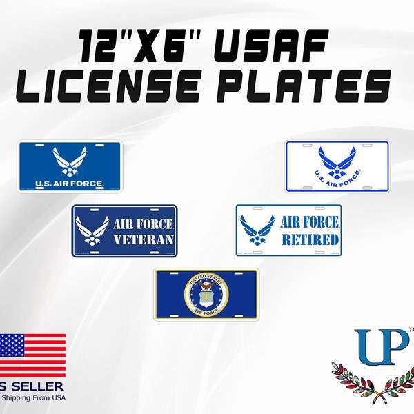 thumbnail image 2 of Air Force Retired USAF Blue Wings License Plate Auto Tag 2 of 14