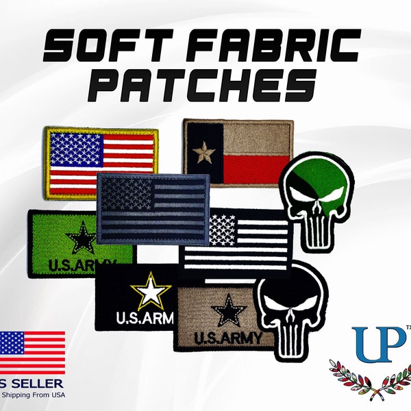 Soft Fabric US Flag Velcro Patches, Texas Patch, US Army Patches, Punisher Patch, Camo Patch, Patriotic Patch for Jackets, T-Shirts or Masks