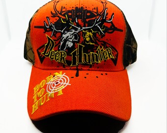 Deer Hunter Cap, Born to Hunt Hat, Hunter Life Cap, Adjustable Hunter Hat, Born to Hunt Forced to Work, Wild Life, Hunt, Hunting, Cap, Hat