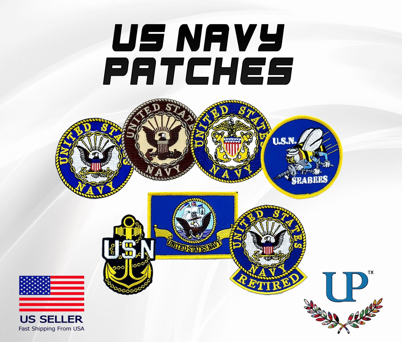 US Navy Iron on and Velcro Patches Seabees USN Retired and Etsy