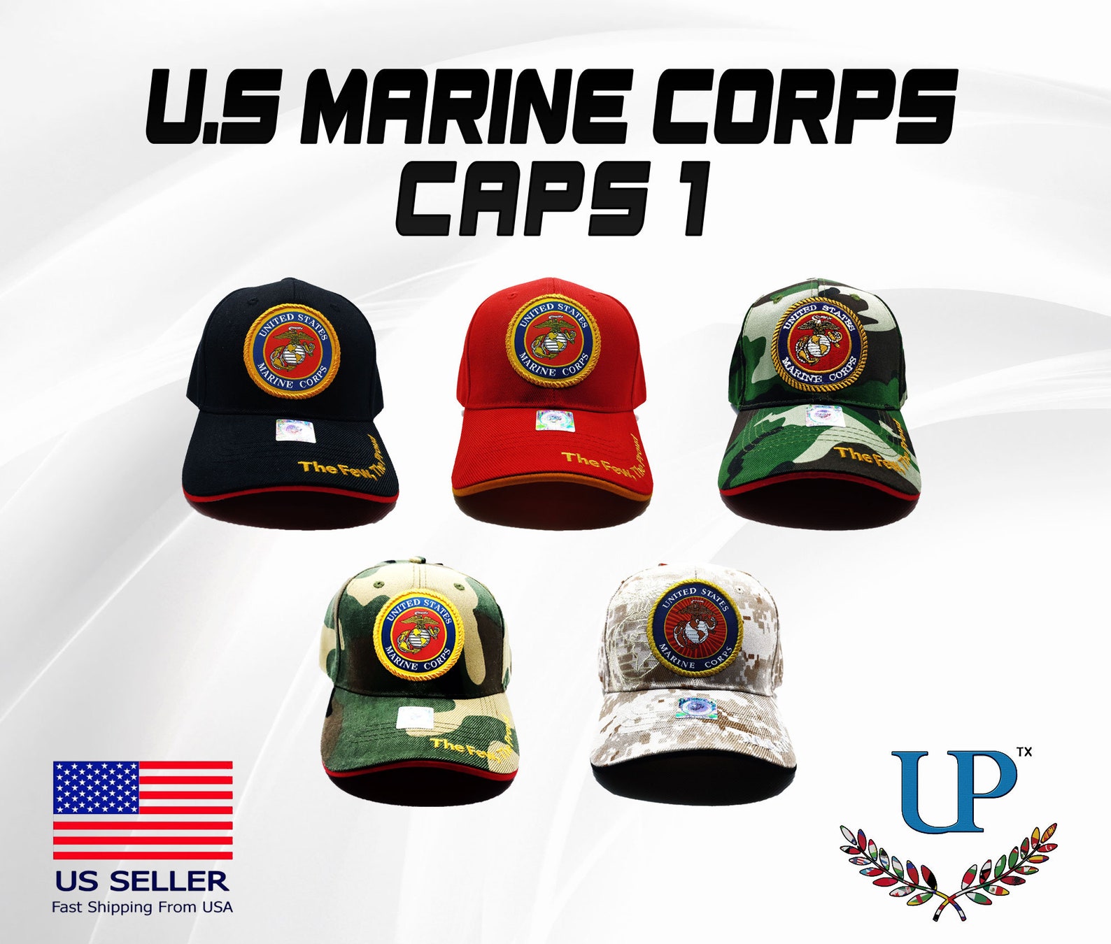Officially Licensed US Marine Corps Caps, US Marine Corps Hats, Marines Hat, Embroidered Marines