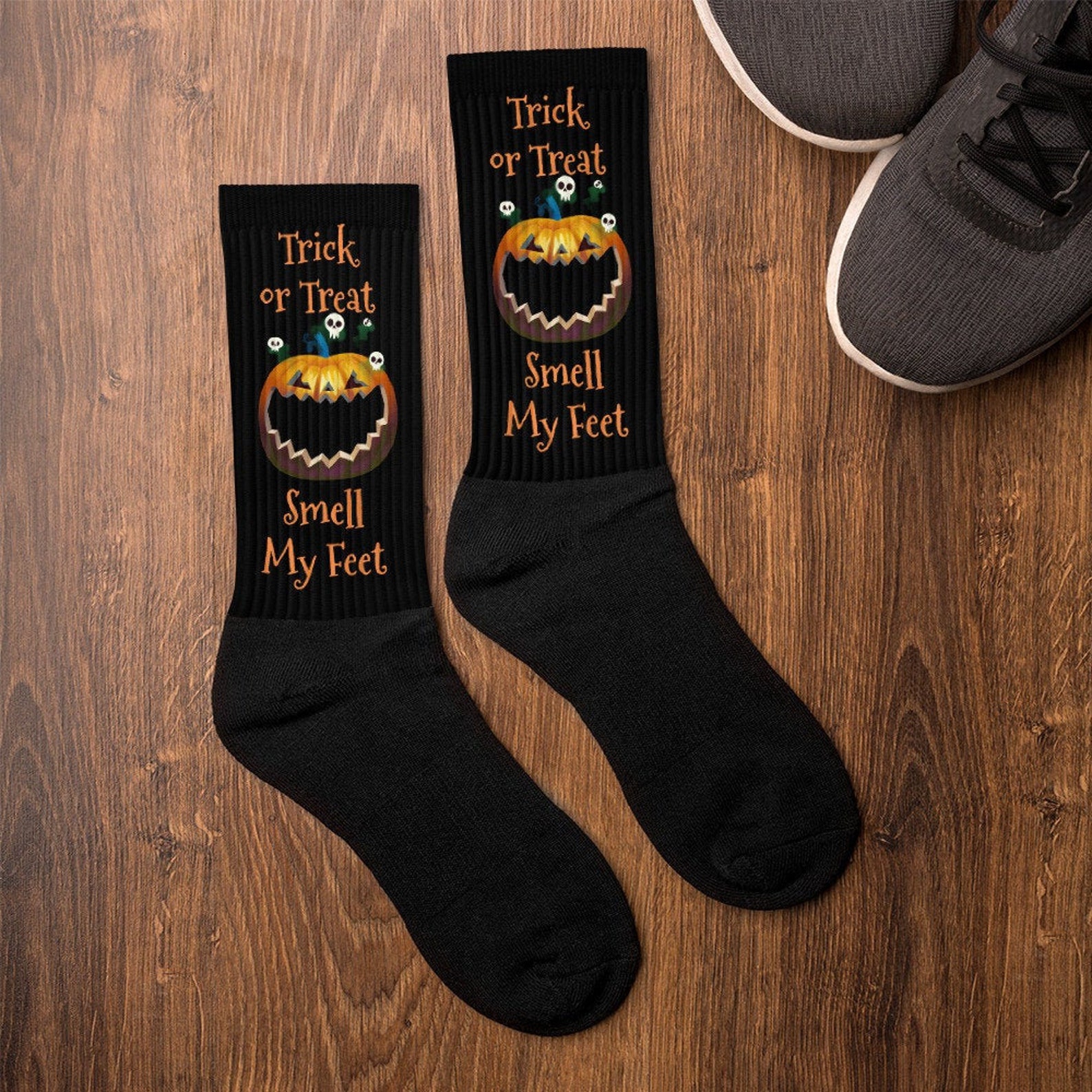 Halloween Socks Trick or Treat Smell My Feet Jack-o-lantern - Etsy