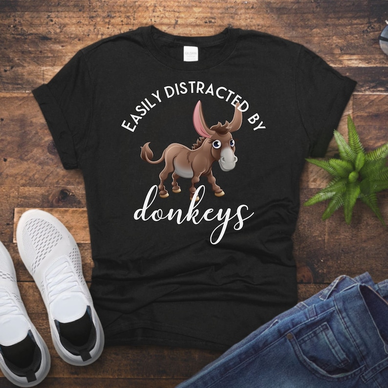 Easily Distracted by Donkeys Donkey Tshirt Donkey Shirt - Etsy