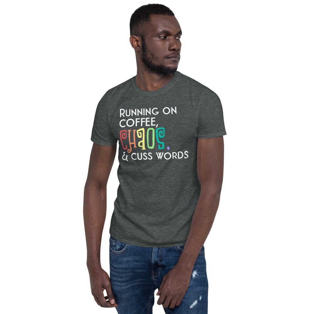 Coffee Chaos Cuss words Rainbow Tshirt funny mom shirt | Etsy