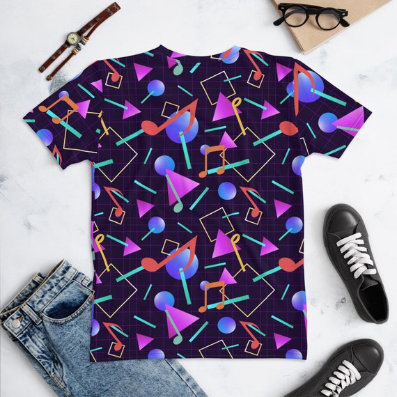80s Print Women S T Shirt Arcade Style Eighties Shirt Etsy