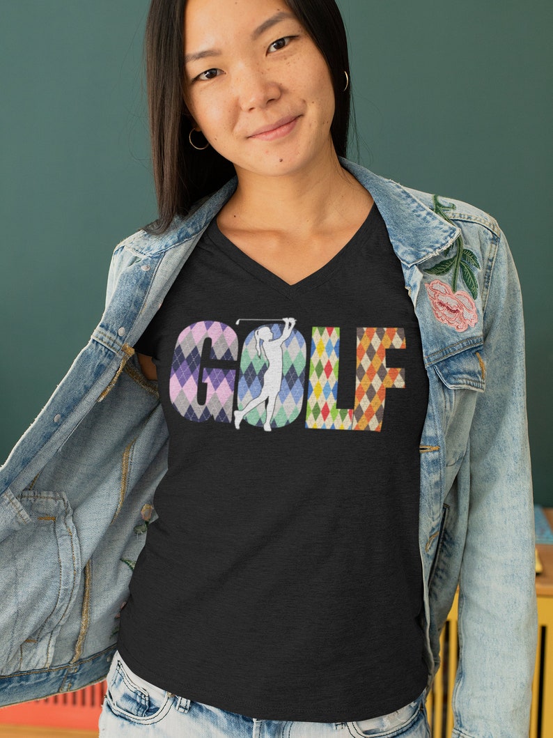 Ladies Golf Shirt Argyle Golf Shirt Golfer Gift Gift for - Etsy