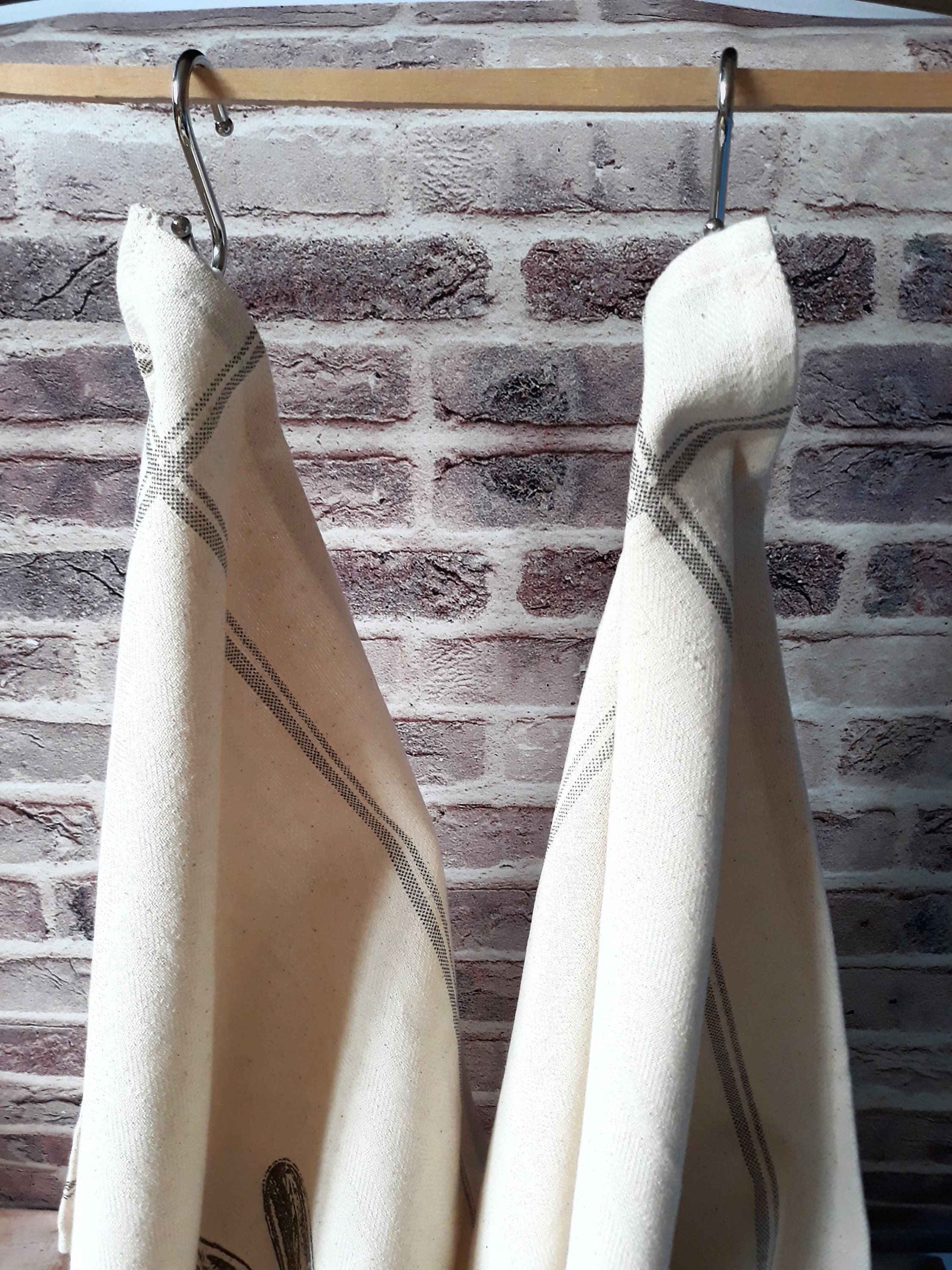 Dish towel with loop linen kitchen towel tea towels set of Etsy