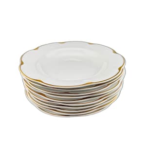 Antique set of 10ARABIA Diamond Finland Gilded Rim Soup Plates – 1930s
