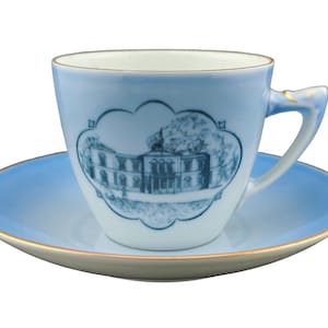 Royal Copenhagen Bing and Grøndahl (B&G) Blue Porcelain Cup and Saucer – Danish Fine China, Vintage Collectible, teacup and saucer