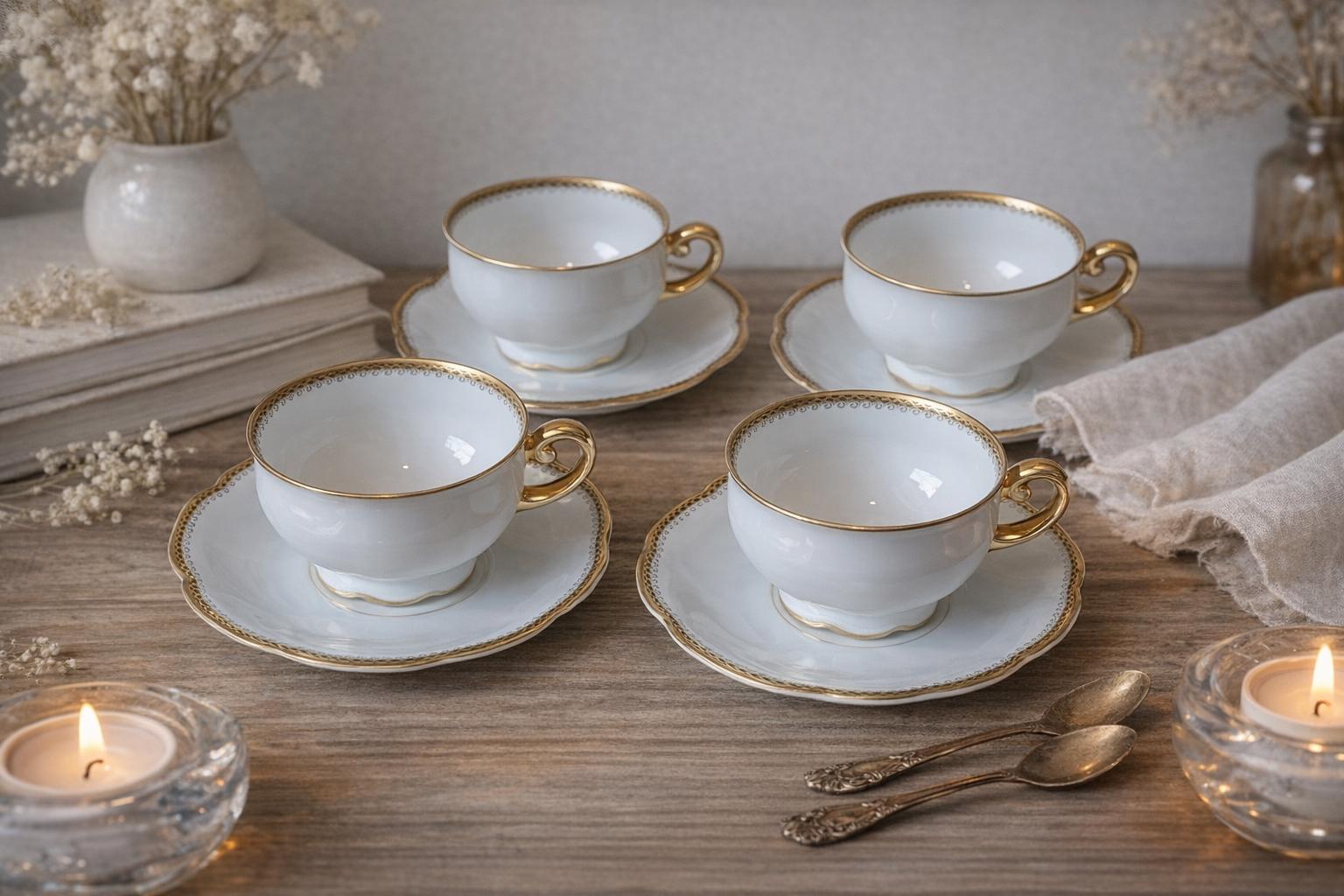 Service à café Bavaria Waldershof doré 22 karat, 25 pièces - Label Emmaüs