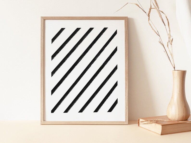 Minimalist Wall Print Line Wall Art Home Decor Black and White Print