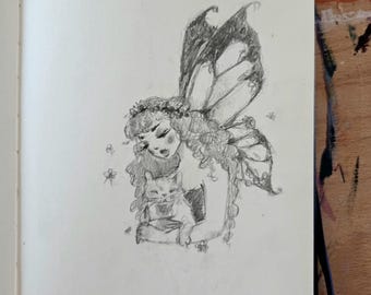 Fairy and Kitty - Original Art