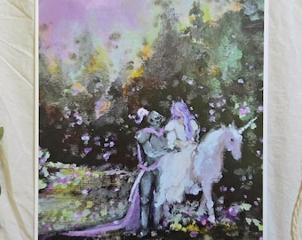 Art Print - Princess, Knight, & Unicorn 8x10