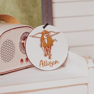 Texas Tech Masked Rider Ornament, personalized wooden TTU Red Raider gift for students & alumni