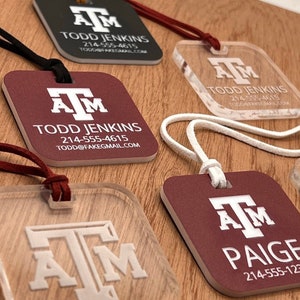 Texas A&M Officially Licensed Personalized Luggage Tag | Use for Travel, Suitcase, Golf Bag, Backpack, Diaper Bag, Gym | Great Aggie gift