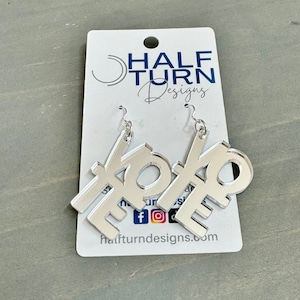 Vote Earrings, Silver Mirror Acrylic Vote Earrings,  Get out the Vote acrylic dangle earrings, Statement earrings
