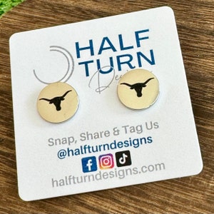 Longhorn Intaglio Stud Earrings