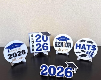 Class of 2026 Graduation Signs,  Personalized Senior Centerpieces & Grad Party Decorations