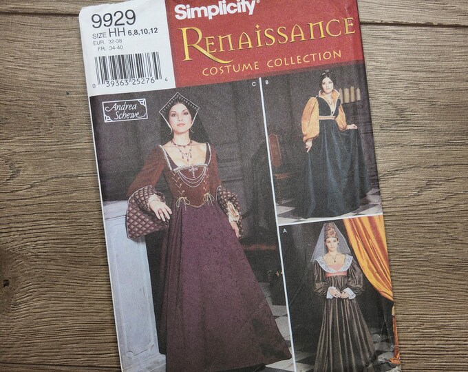 Renaissance Gown Costume Sewing Pattern Sz 6-12 Simplicity 9929 - Etsy