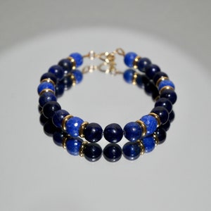 Lapis Lazuli Stainless Steel Toggle Bracelet