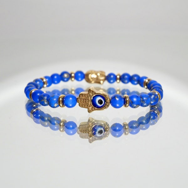 Lapis Lazuli Evil Eye Buddha Bracelet