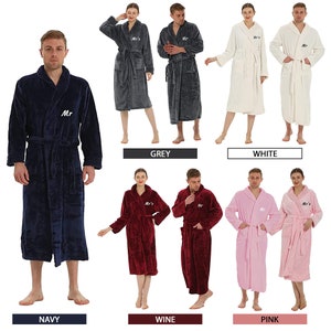 Personalized Passion Mr and Mr’s Plush Robes for Loved Ones Ideal Couple Robes for Women & Men Soft Luxurious Spa Bathrobes