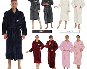 Personalized Passion Mr and Mr’s Plush Robes for Loved Ones Ideal Couple Robes for Women & Men Soft Luxurious Spa Bathrobes