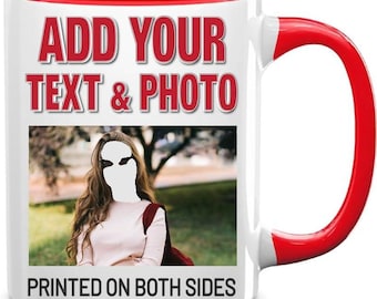Personalized Coffee Mugs with Photo & Name - 11oz Custom Mugs for Tea, Coffee - Premium Ceramic Cup with Logo and Text