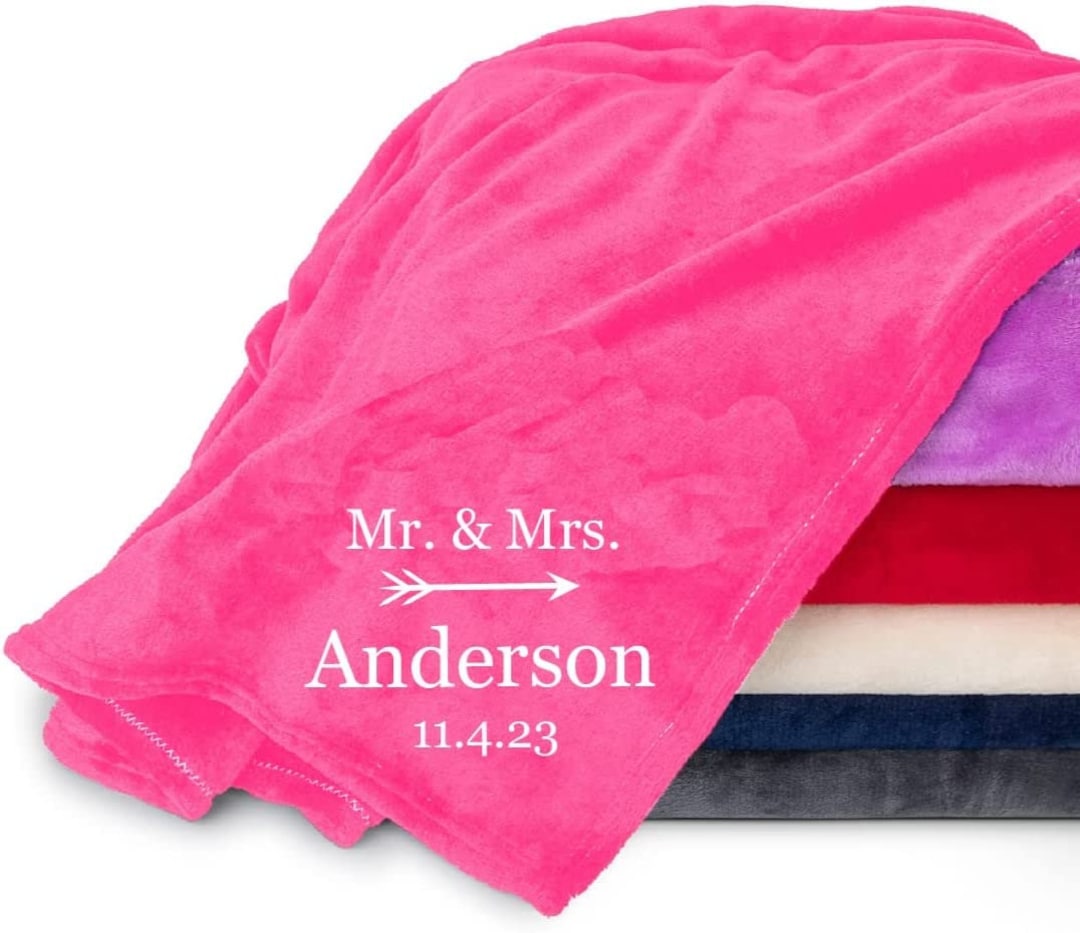 Personalized Couple Blanket With Name and Anniversary Date Super Soft