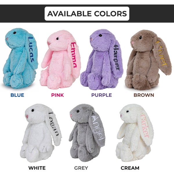 Regalo de bebé personalizado Conejo de conejito personalizado, Animal de peluche personalizado, Conejito Jellycat personalizado, Conejito con monograma para Baby Shower