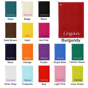 Serviette de golf personnalisée avec nom brodé golf personnalisé pour hommes femmes serviettes de golf en coton peluche et velours avec clip accessoires de golf 16 x 26