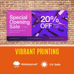custom banner - Customized Vinyl Banner for Business, Graduation, Birthday Parties, Indoor Outdoor Use - Full Color 13oz Vinyl Banner image 5