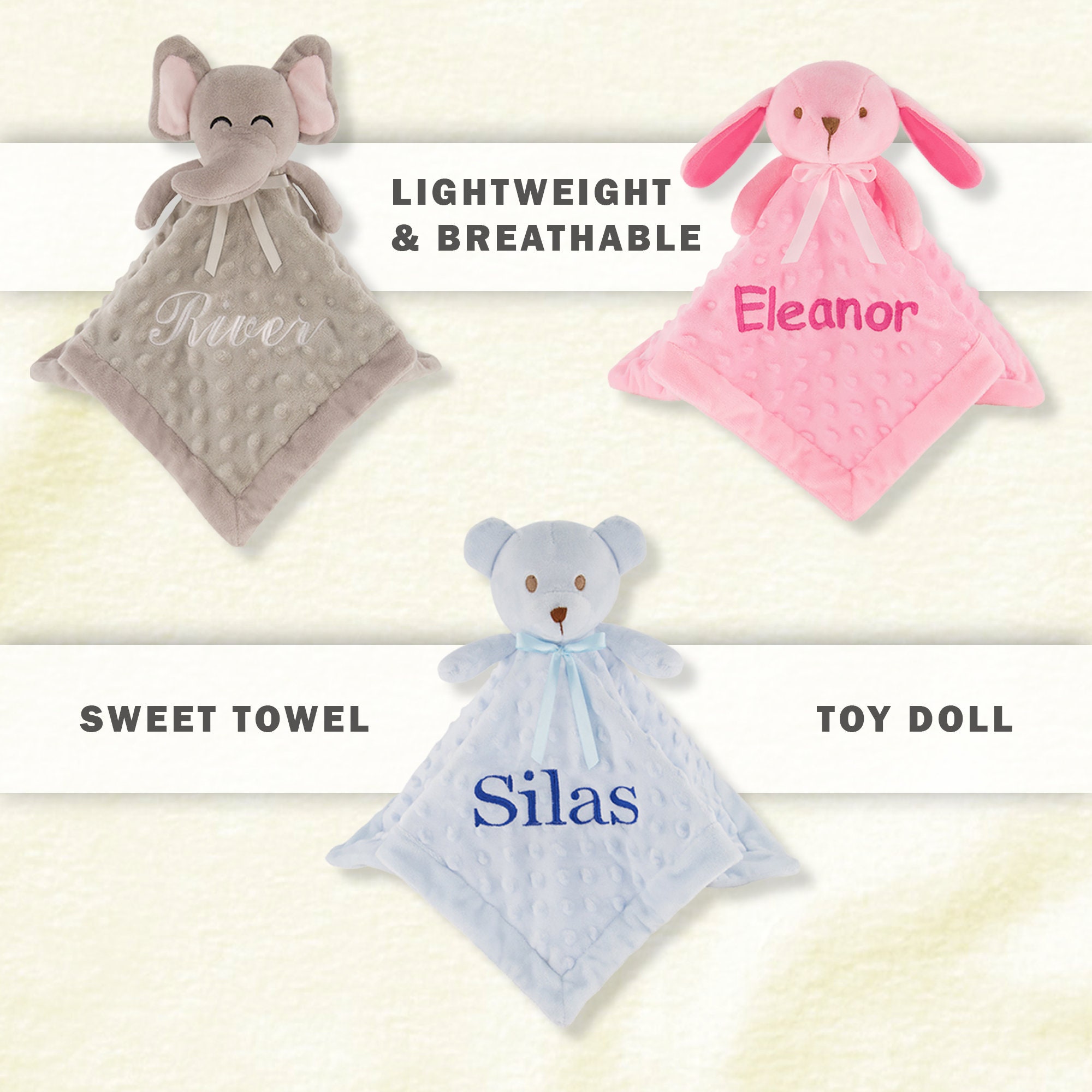 Personalized Baby Blanket Lovey With Custom Embroidered Name Super Soft