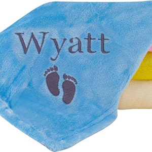 Personalized Baby Blankets Boys Girls Super Soft Breathable Custom Baby Blanket with Name Feet Fleece Baby Blankets Crib Couch Bed Car 28x40