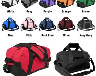 Personalized Passion Small Duffle Bag for Boys and Girls Perfect sized 14” Two Toned Travel Bag Personalized name Sports Gym Storage Bag