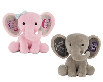 elefante personalizado, regalo de peluche, regalo de baby shower regalo de elefante bebé recién nacido, regalo de bebé elefante personalizado, bienvenido a casa bebé