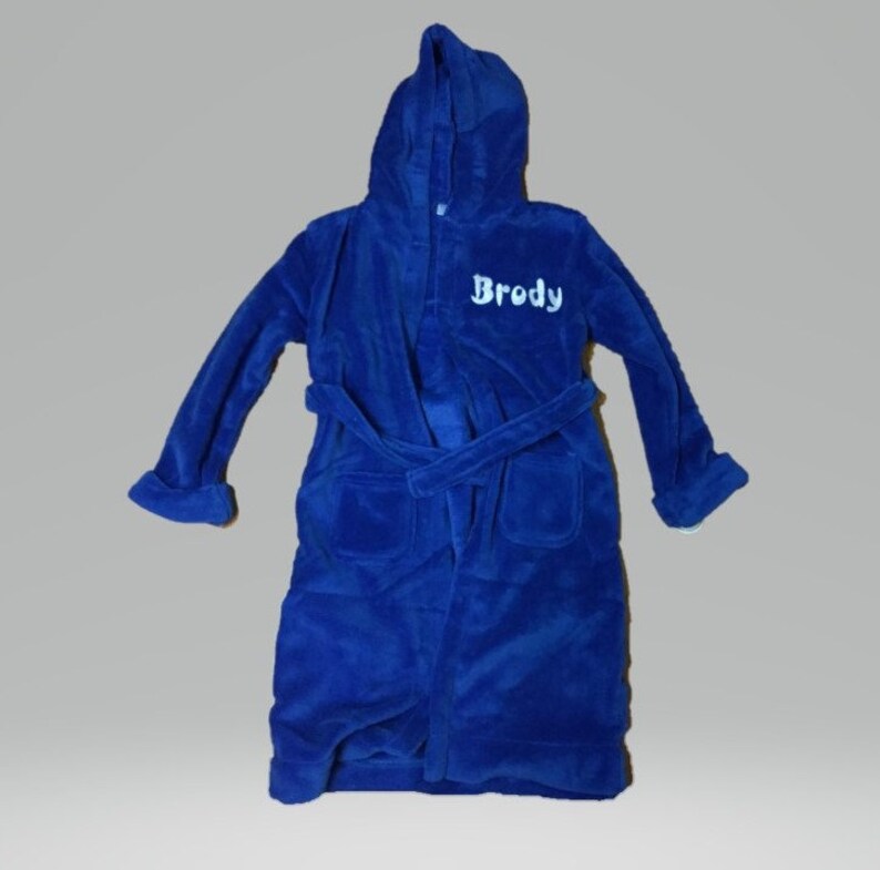 Personalise Kids Plush Robe Embroidered with Name Dressing Etsy
