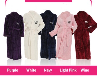 Personalized Plush Fleece Robe for Mom, Mothers day gift, Birthday Robe Gift, Monogram Bathrobe, Custom Embroidered Women, Mom birthday gift