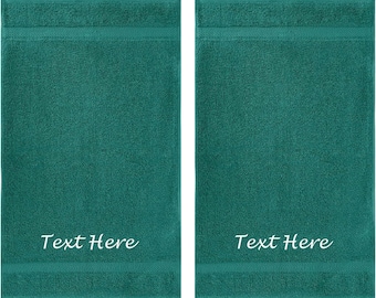 Personalized Passion 2-Pack Towels Set with Custom Embroidered Text - Highly Absorbent & Super Soft Turkish Cotton Towels