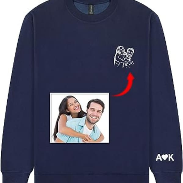 custom sweatshirt from Photo Sweatshirt, Custom Couple Portrait, Couples Portrait, Personalized Gift, Custom Gifts, Family Portrait